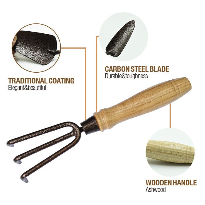 cultivator 3 prong hand rake